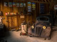 old car in garage